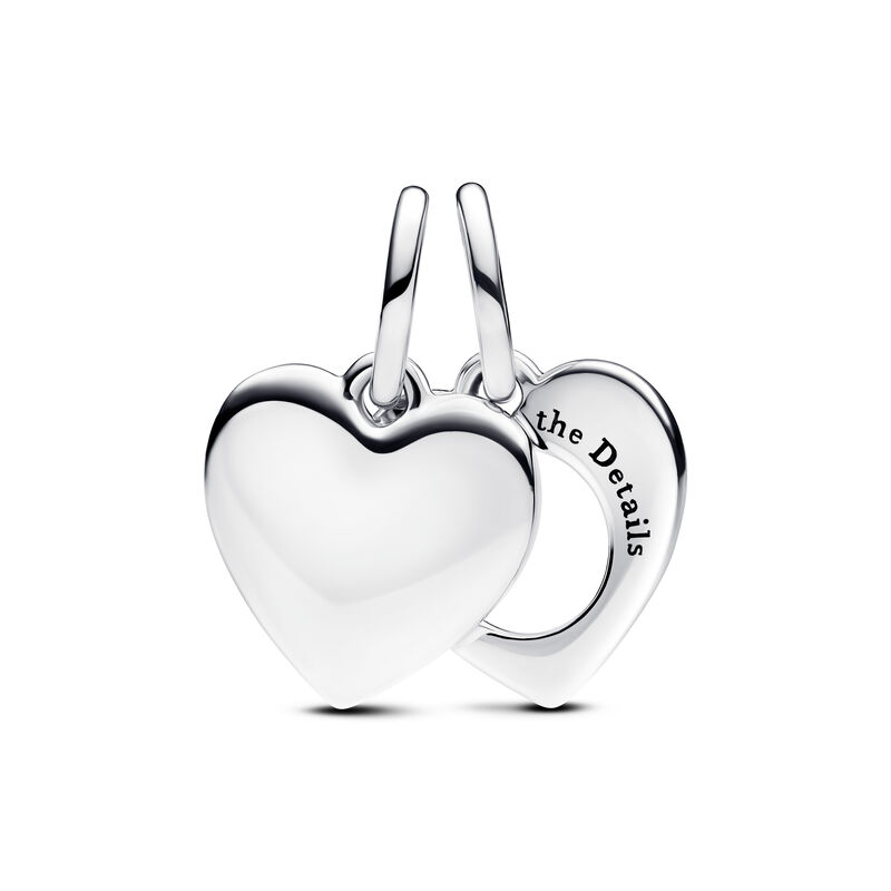 Pandora Engravable Heart Magnifying Glass Double Dangle Charm image number 1