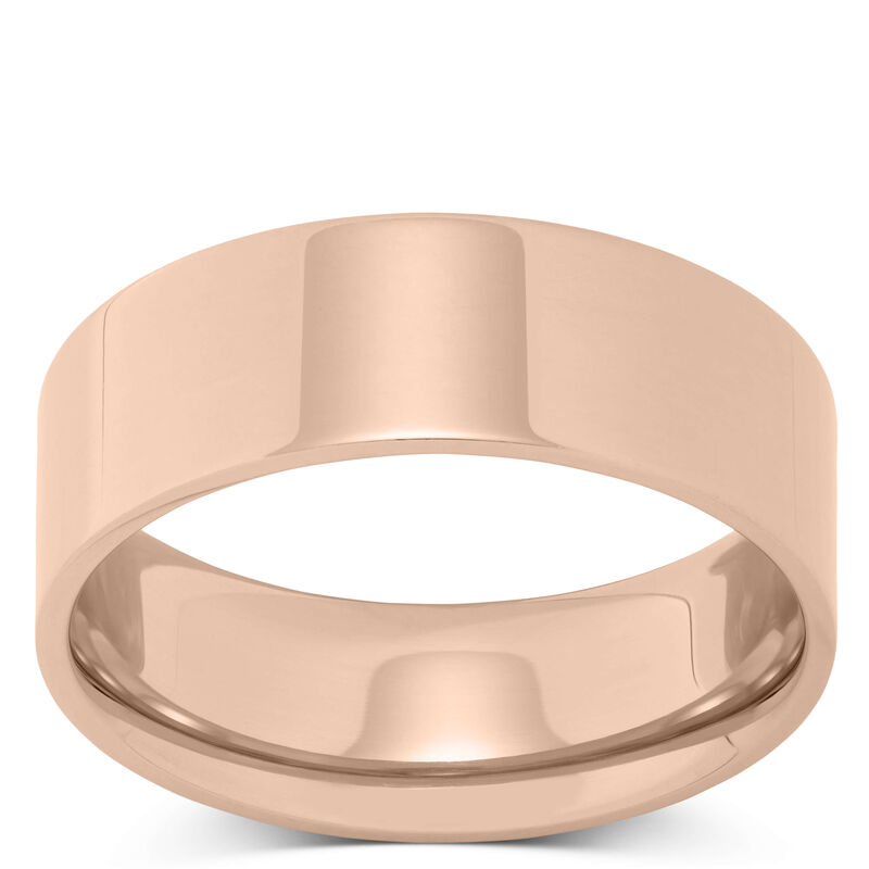 Rose Gold Polished Pipe Comfort Fit 7mm Band 14K image number 0
