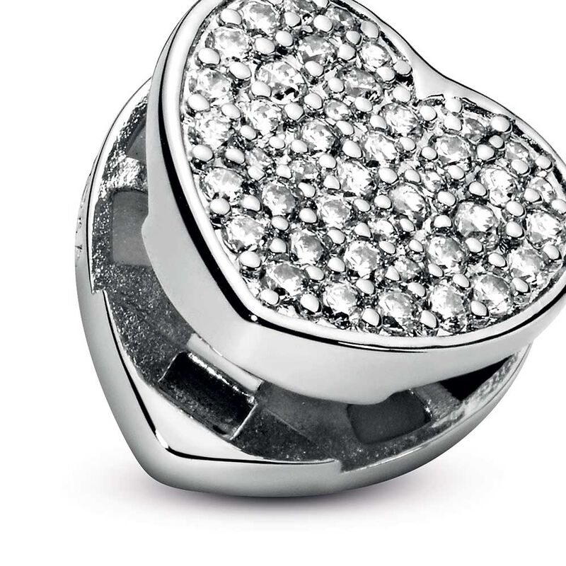 Pandora Reflexions™ Pavé CZ Heart Clip Charm image number 4