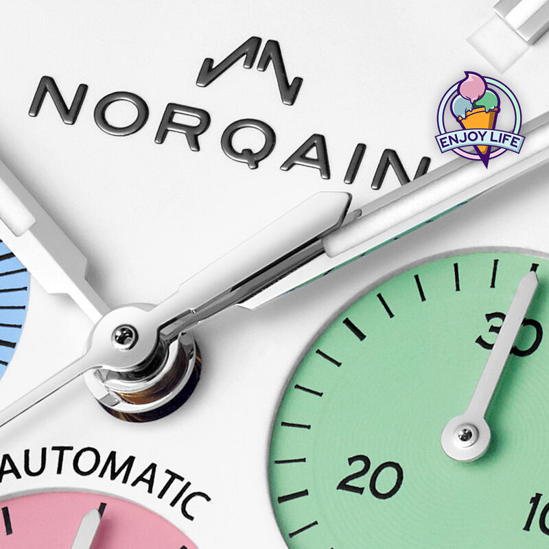 NORQAIN Freedom 60 Chrono “ENJOY LIFE” Special Edition White Dial Watch, 40mm image number 3