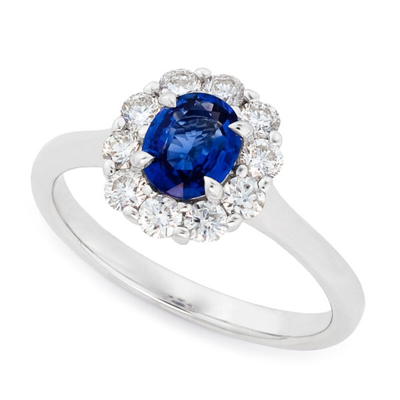 Sapphire & Diamond Ring 14K image number 6