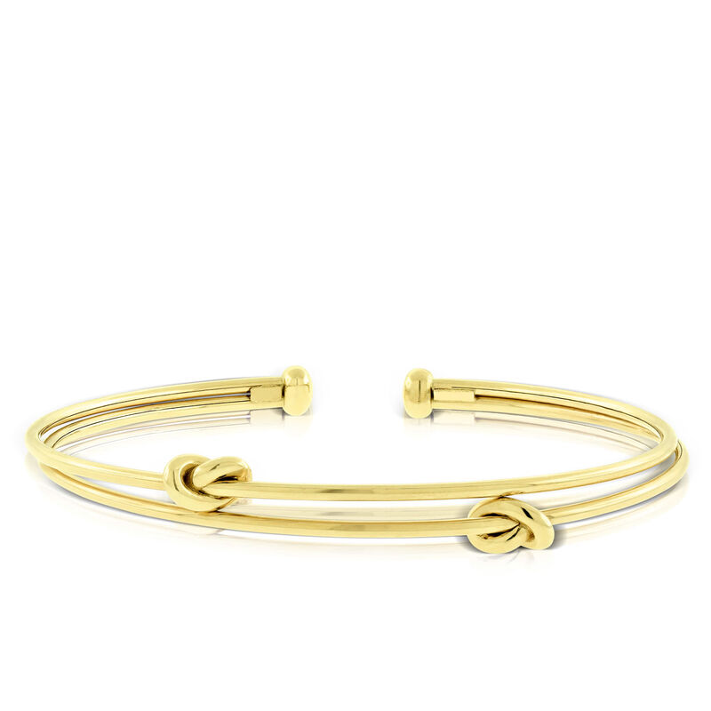 Toscano Double Love Knot Cuff Bangle 14K image number 0