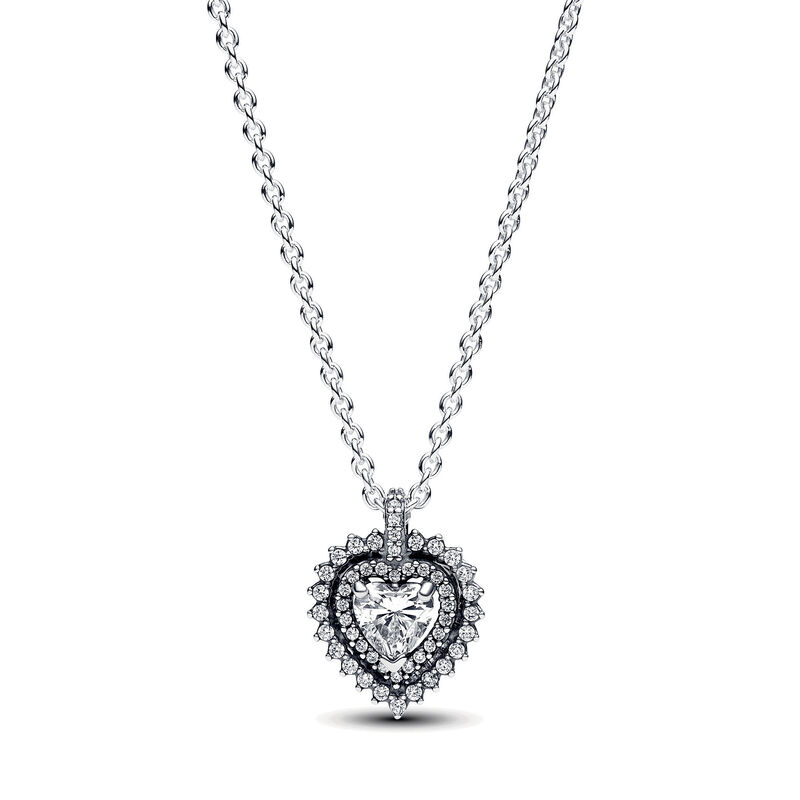 Pandora Sparkling Heart Halo Pendant Necklace image number 0