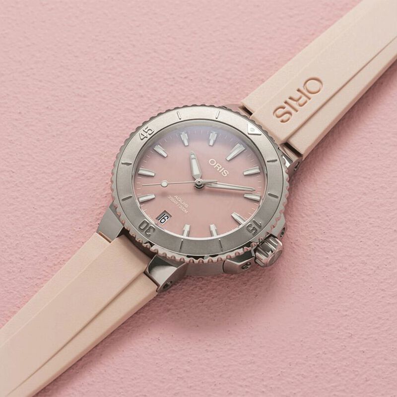 Oris Aquis Date Watch Pink Dial, 36.5mm image number 1