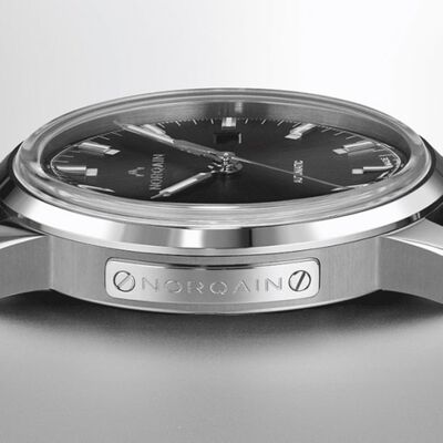 NORQAIN Freedom 60 Black Dial Stainless Steel Automatic Watch, 42mm