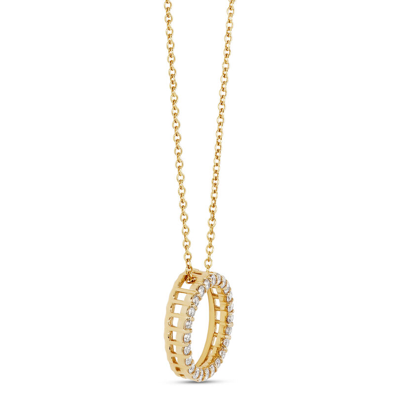 Circle Diamond Pendant Necklace, 14K Yellow Gold image number 1