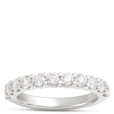 Platinum Band With Round Diamonds