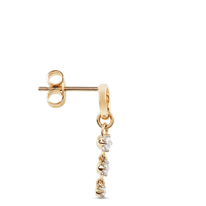 Cluster Diamond Dangle Earrings, 14K Mixed Gold image number 1