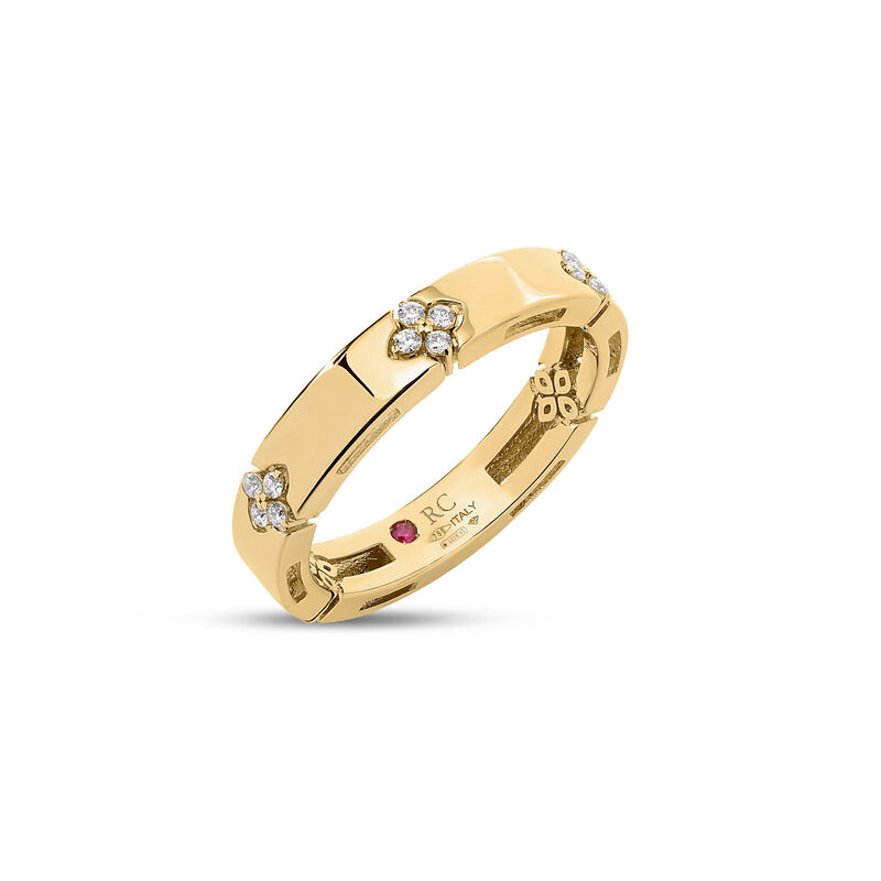 Roberto Coin 18K Yellow Gold Love In Verona Diamond Ring Size 6.5 image number 1