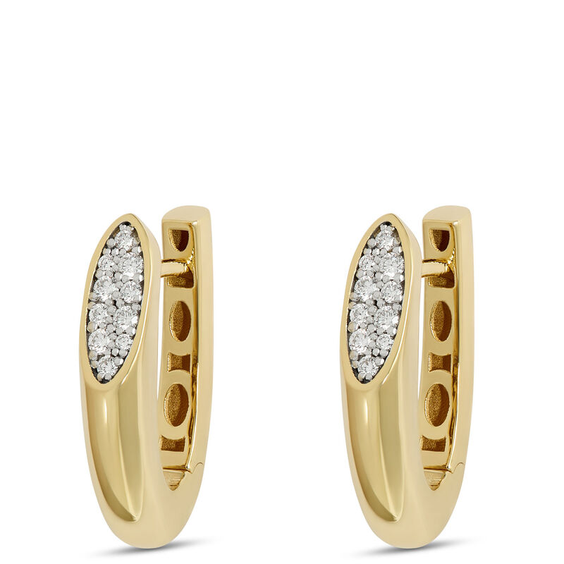 Toscano Hoop Earrings with Diamonds, 18K Yellow Gold image number 0