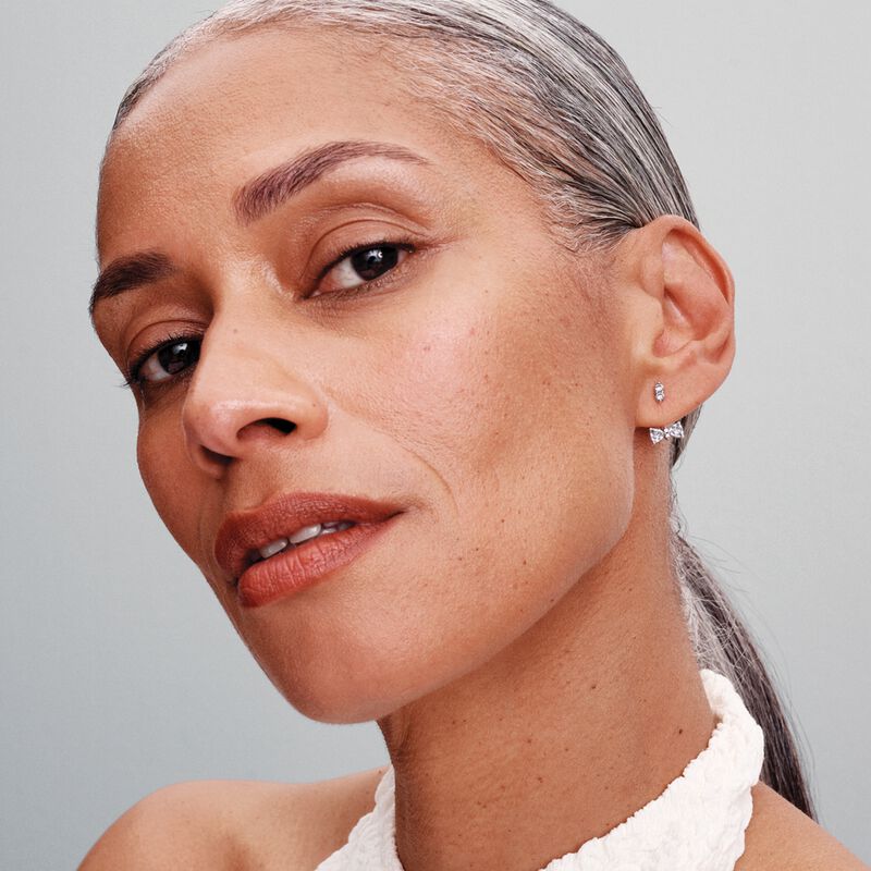 Pandora Sparkling Bow Drop Earrings image number 1