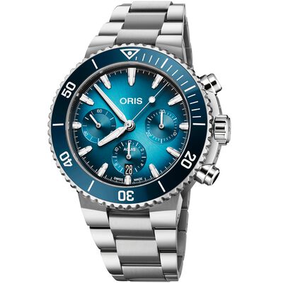 Oris Aquis Chronograph Blue Dial Watch, 43.5mm