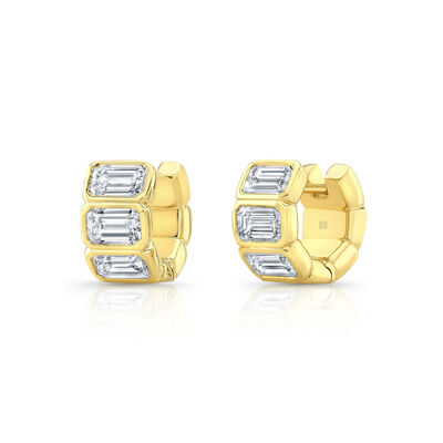 Rahaminov Diamond Huggie Earrings, 18K Yellow Gold