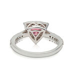 Trillion Pink Spinel & Diamond Ring 14K