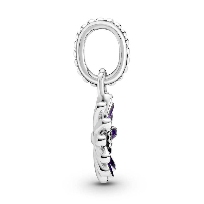 Pandora Purple Daisy Enamel & CZ Dangle Charm image number 2