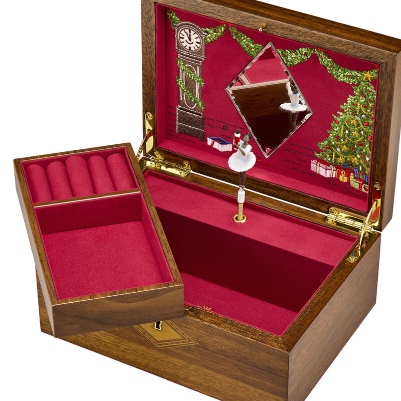 WOLF Ballet Musical Jewellery Box &ndash; Nutcracker Walnut Wood image number 3