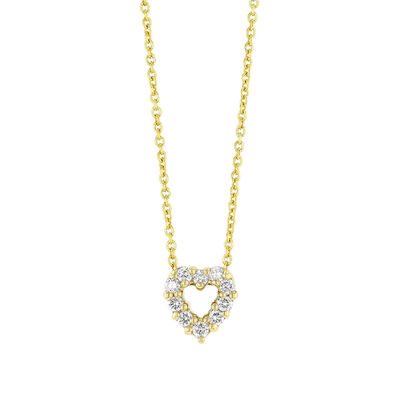 Roberto Coin Tiny Treasures Diamond Heart Necklace 18K