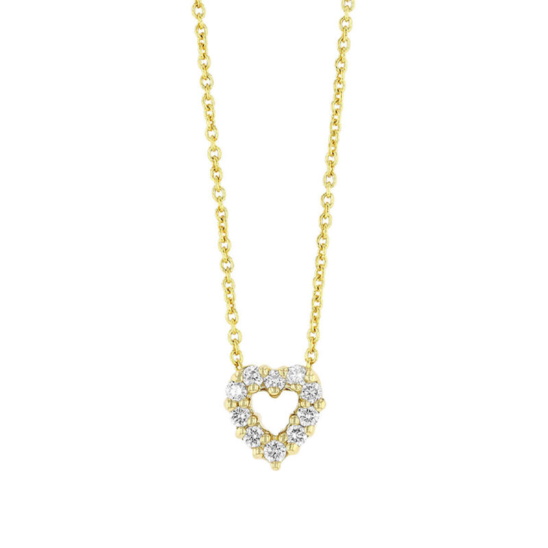 Roberto Coin Tiny Treasures Diamond Heart Necklace 18K image number 2