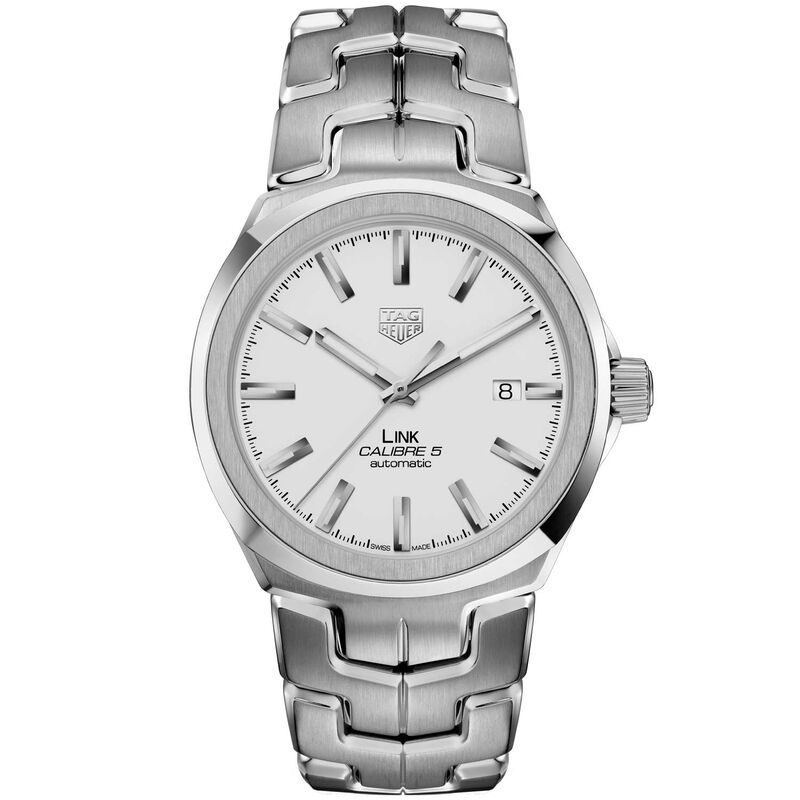 TAG Heuer Link Calibre 5 Automatic Mens Silver Steel Watch image number 0