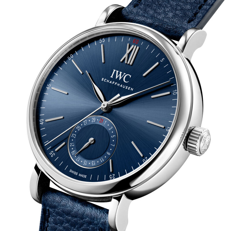 IWC Portofino Automatic Pointer Date Laureus Blue Dial Watch, 39mm image number 0