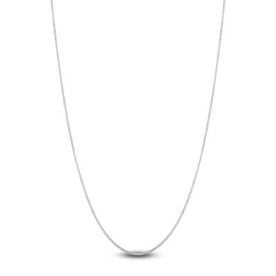 Classic Box Chain Necklace, 14K White Gold