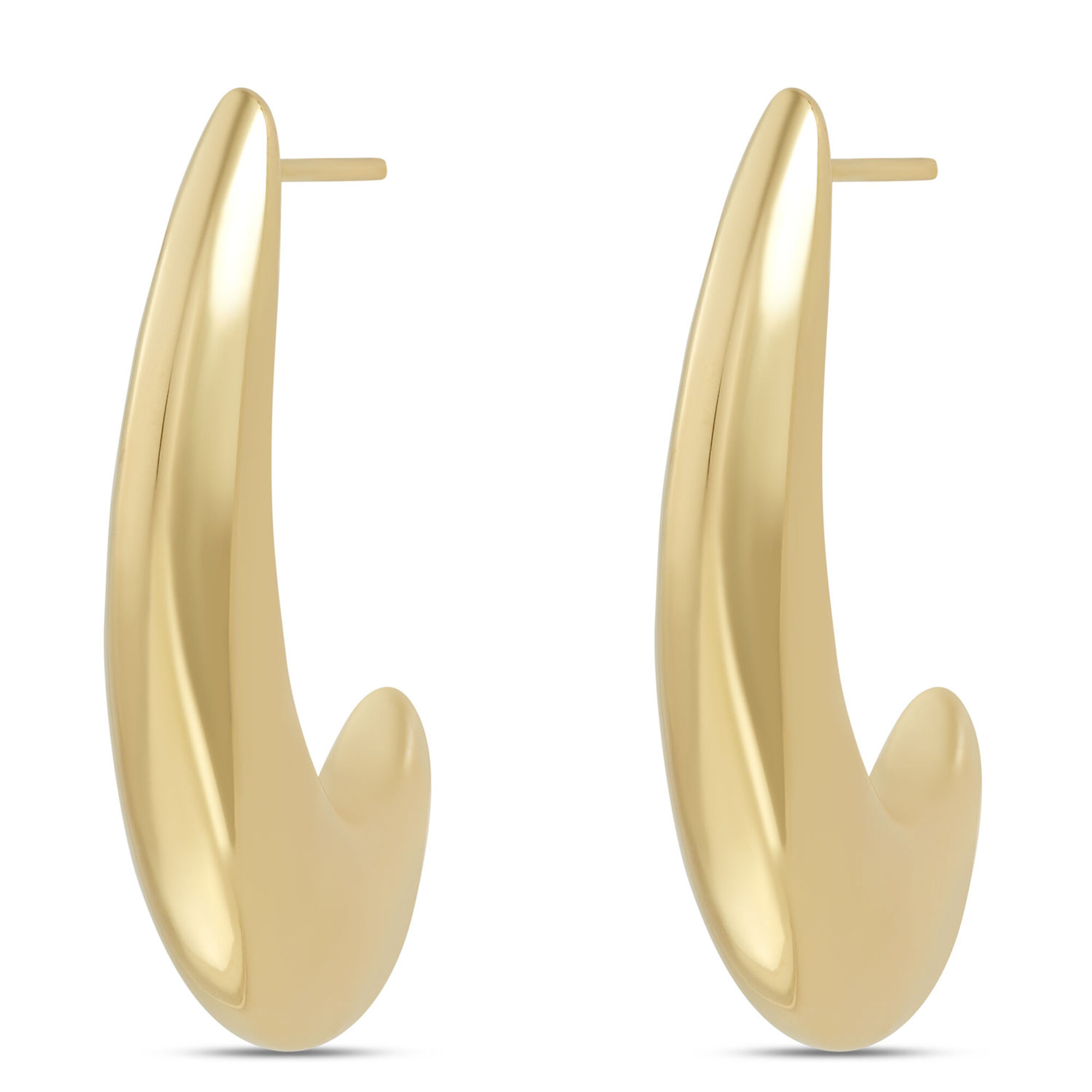 Toscano Sculpted Half Hoop Earrings, 14K Yellow Gold