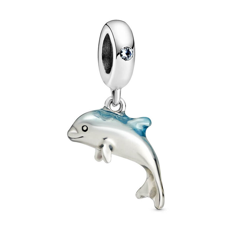 Pandora Shimmering Dolphin Enamel & Crystal Dangle Charm image number 0