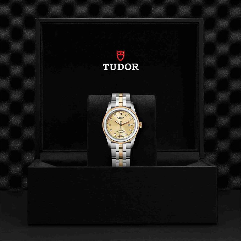 TUDOR Glamour Date Watch Champagne Dial Steel Bracelet, 31mm image number 1