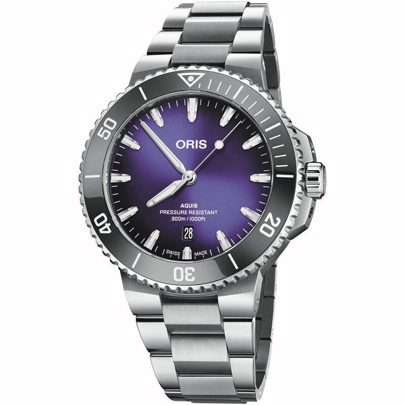 Oris Aquis Date Taste of Summer Purple Dial Watch, 43.5mm image number 0