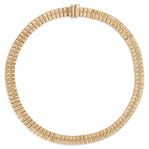 Toscano 18-Inch Sectioned Link Neck Chain, 14K Yellow Gold