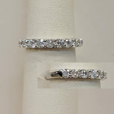 Platinum Band With Round Diamonds