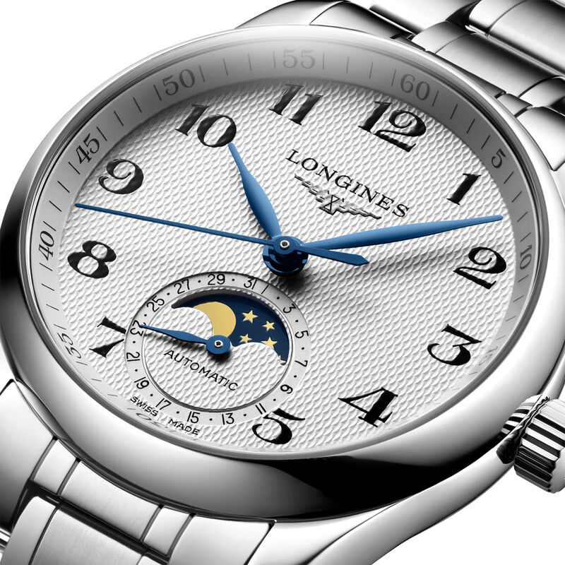 Longines Master Collection Moonphase Silver Dial Watch, 34mm image number 3