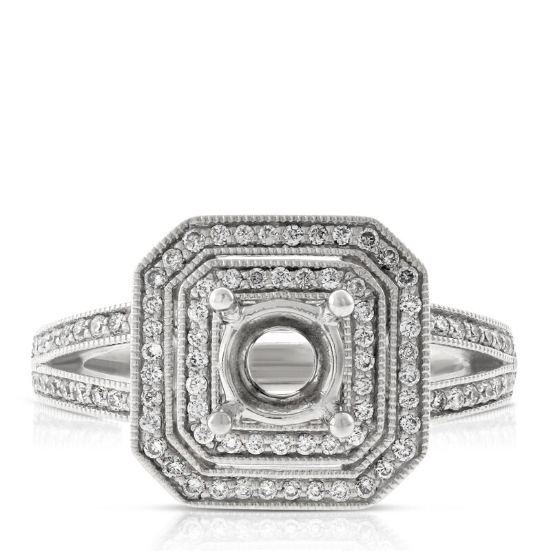 Diamond Semi-Mount Ring 14K image number 2