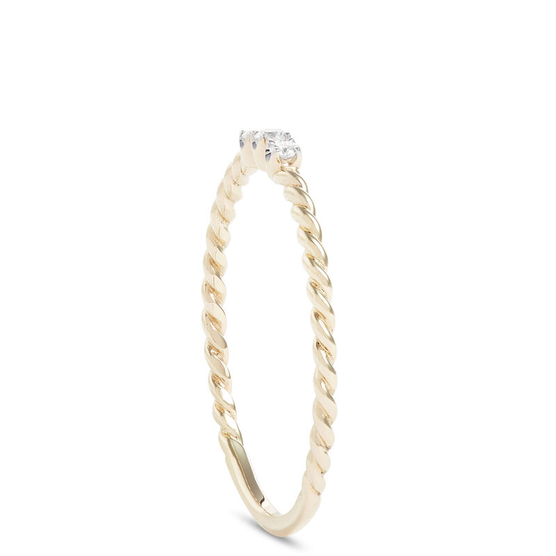Braided Two Tone Diamond Promise Ring, 14K Mixed Gold image number 1