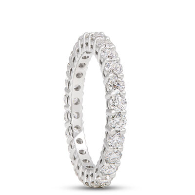 Classic Round Diamond Eternity Ring, 1 &frac12;  Carat Total Weight, Platinum Size 6.5