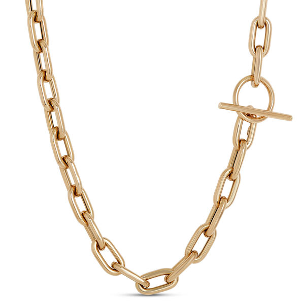 Toscano 20-Inch Oval Link Neck Chain with Toggle, 14K Yellow Gold