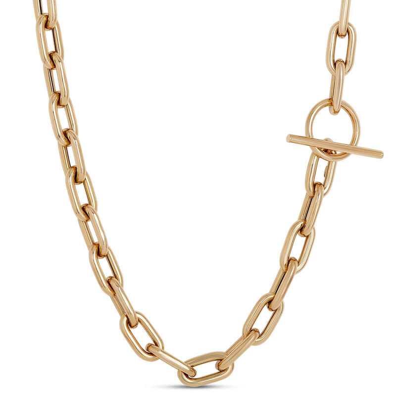 Toscano 20-Inch Oval Link Neck Chain with Toggle, 14K Yellow Gold image number 1
