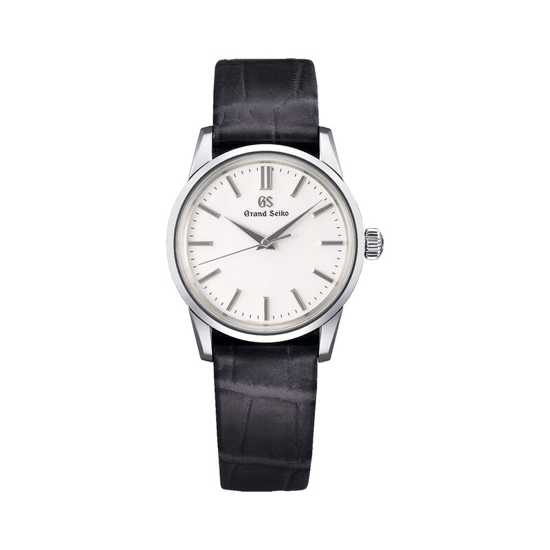 Grand Seiko Elegance Collection Watch White Dial Grey Leather Strap, 34mm image number 1