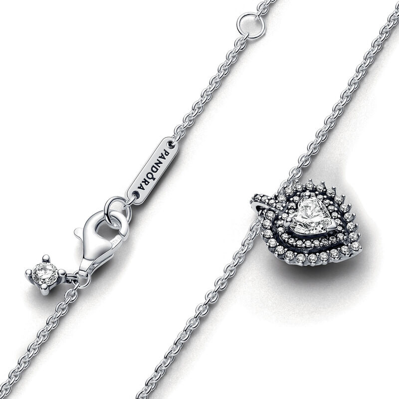 Pandora Sparkling Heart Halo Pendant Necklace image number 2