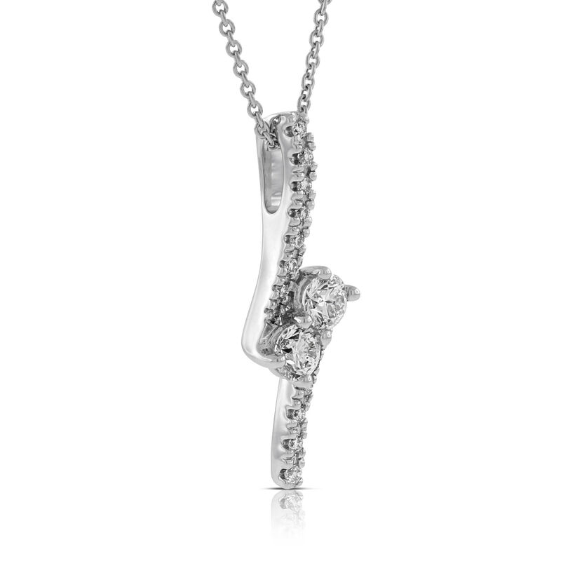 Perfectly Paired 2-Stone Diamond Pendant 14K, 5/8 ctw image number 2