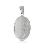 Hand Engraved Oval Locket in Sterling Silver