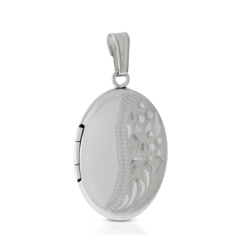 Hand Engraved Oval Locket in Sterling Silver image number 2