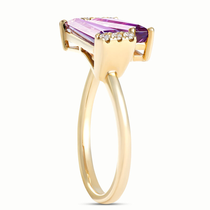 Tapered Amethyst  Ring, 14K Yellow Gold image number 1