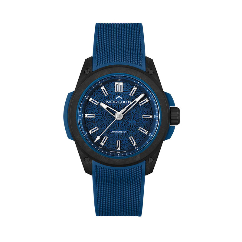 Norqain Independence Wild One Watch Blue Case Blue Rubber Mesh Strap, 42mm image number 0