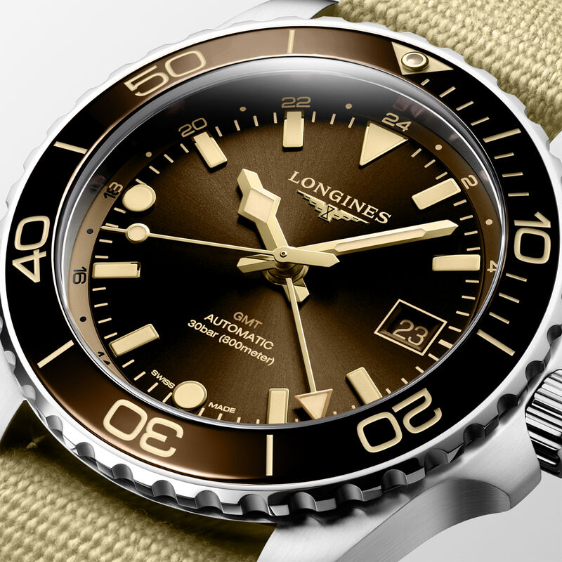 Longines Hydroconquest GMT Sunray Brown Dial Watch, 41mm image number 3