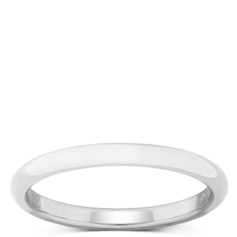 Polished Rounded Comfort Fit 2mm Band in Platinum image number 1