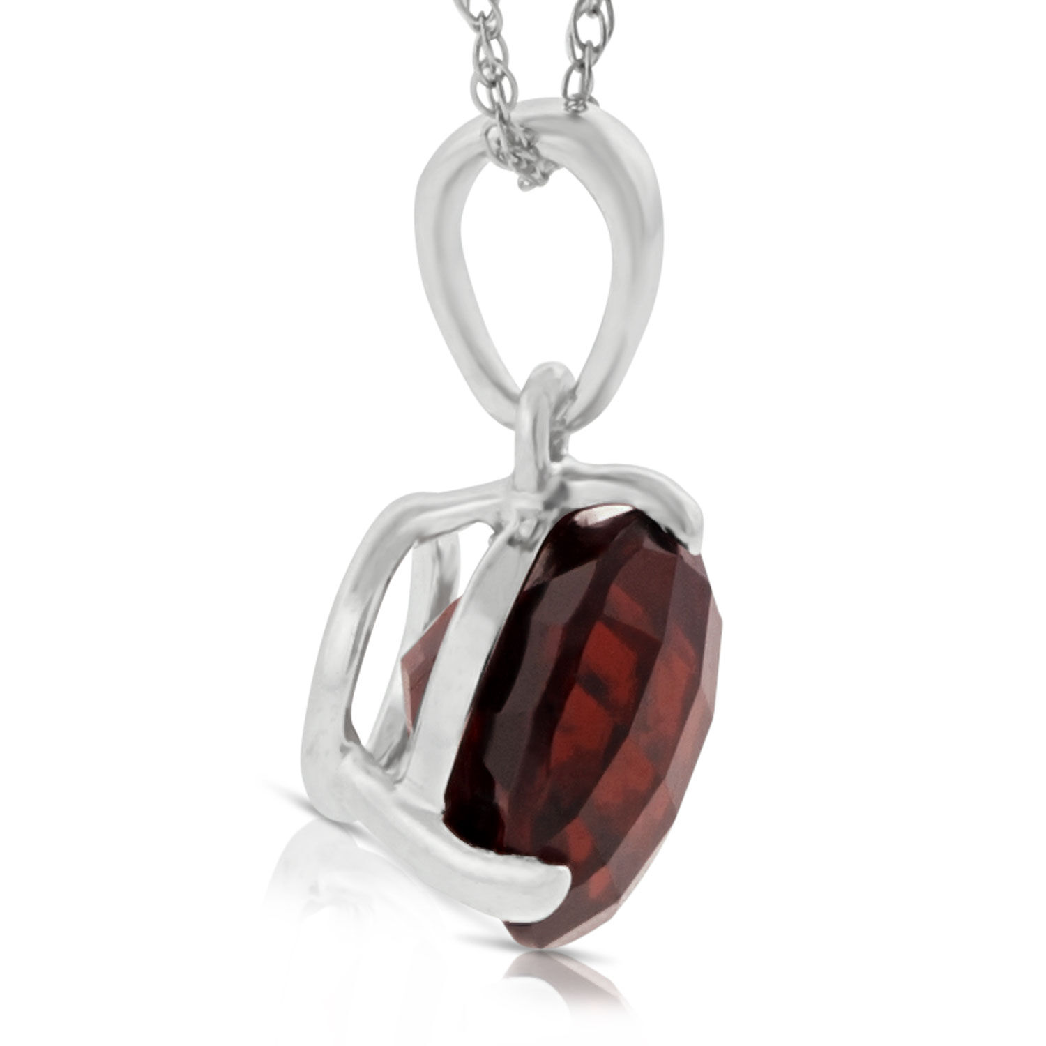 Checkered Garnet Pendant 14K, 8mm