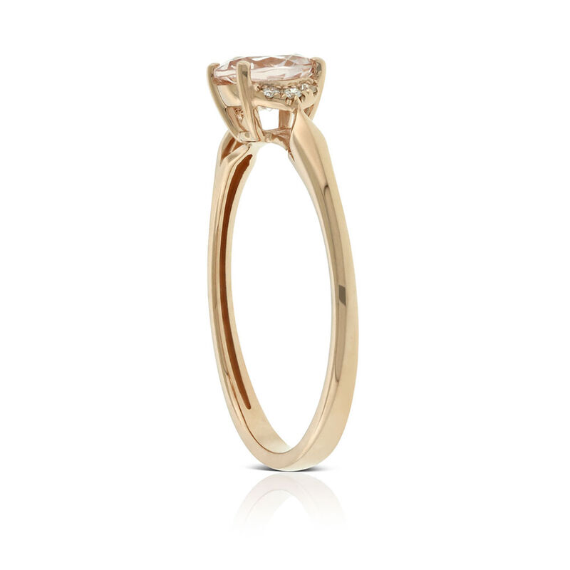 Rose Gold Morganite & Diamond Ring 14K image number 1