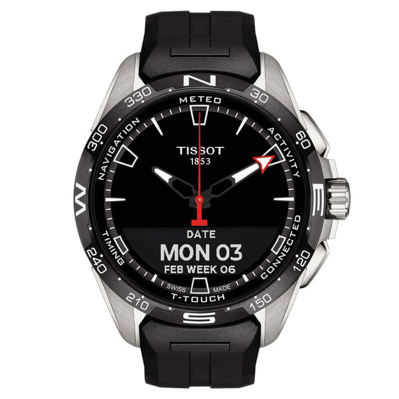 Tissot T-Touch Connect Solar Black Rubber Titanium Watch, 47.5mm image number 5