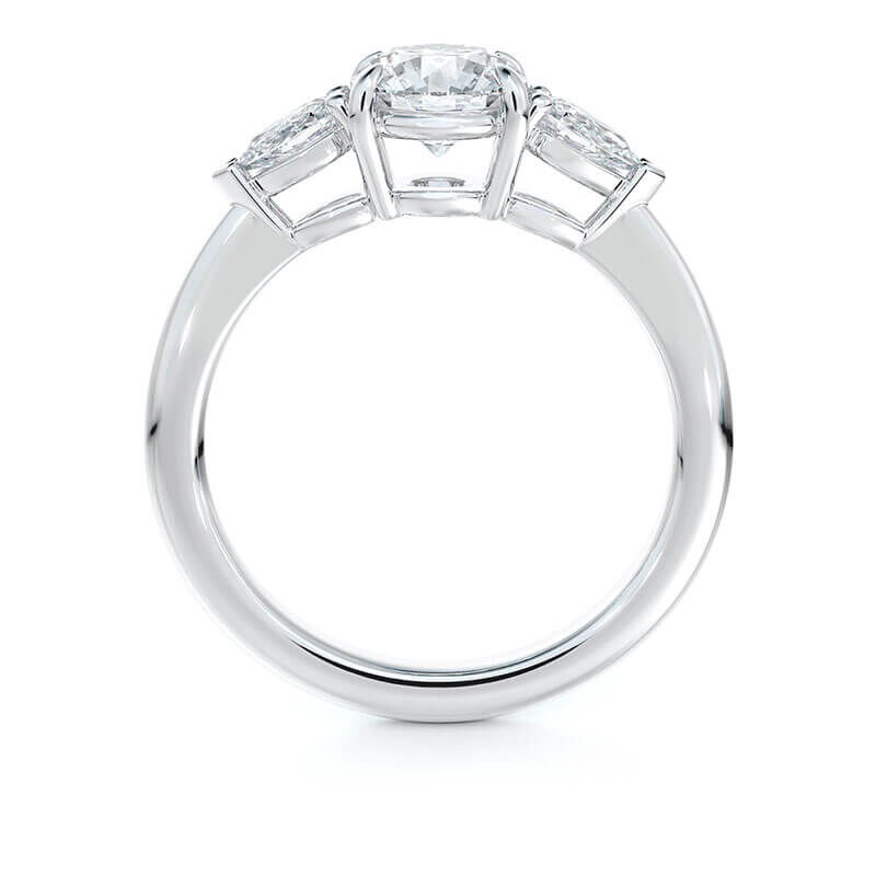 De Beers Forevermark Accents™ Round & Pear Diamond Engagement Ring 18K image number 2